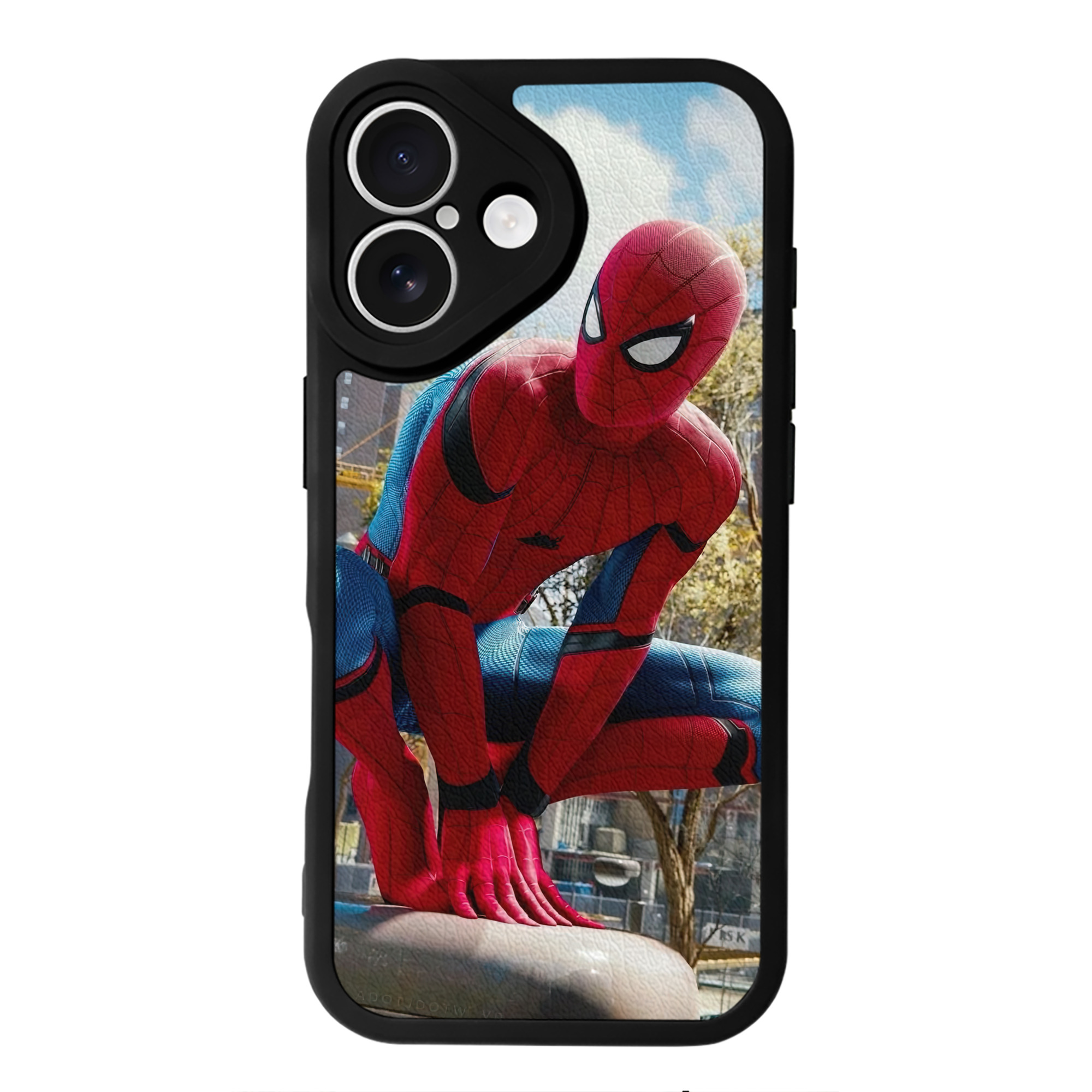 Spider Man スパイダーマン 【iPhone 16シリーズ対応】シリコンスマホケース（レザー調） 材質：シリコン